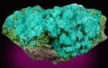 Dioptase, Duftite, Calcite from Tsumeb Mine, Otavi-Bergland District, Oshikoto, Namibia (Type Locality for Duftite)