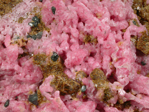 Rhodonite and Andradite Garnet with Franklinite from Franklin, Sussex County, New Jersey (Type Locality for Franklinite)