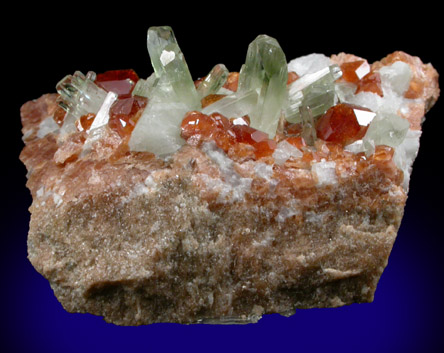 Diopside and Grossular Garnet from Val D'Ala, Piemonte, Italy