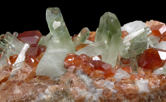 Diopside and Grossular Garnet from Val D'Ala, Piemonte, Italy