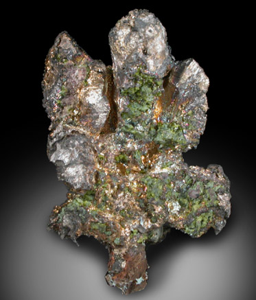 Silver with Copper and Epidote from Old Mass Mine, Keweenaw Peninsula Copper District, Ontonagon County, Michigan