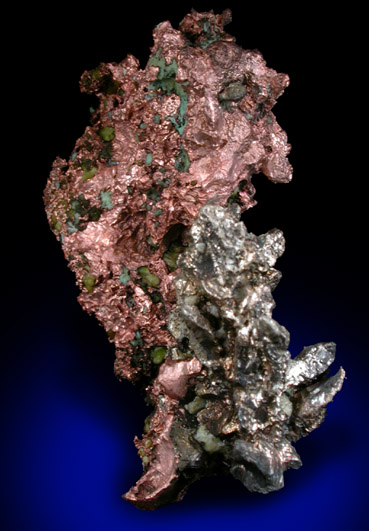 Silver and Copper var. Halfbreed from Keweenaw Peninsula Copper District, Houghton County, Michigan