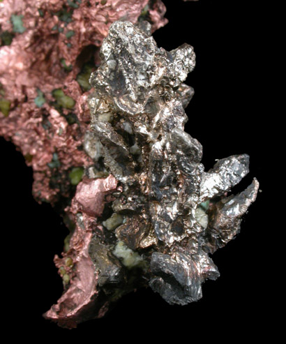 Silver and Copper var. Halfbreed from Keweenaw Peninsula Copper District, Houghton County, Michigan