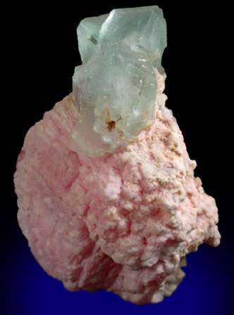 Fluorite on Rhodochrosite from Sunnyside Mine, Eureka District, San Juan County, Colorado