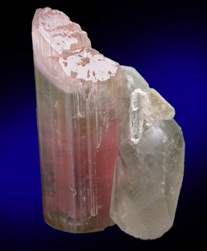 Elbaite var. Rubellite Tourmaline with Quartz from Himalaya Mine, Mesa Grande District, San Diego County, California