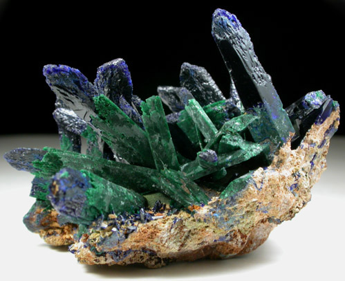 Azurite and Malachite from Touissit Mine, 21 km SSE of Oujda, Jerada Province, Oriental, Morocco