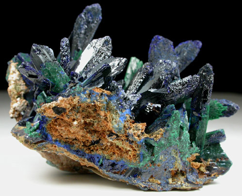 Azurite and Malachite from Touissit Mine, 21 km SSE of Oujda, Jerada Province, Oriental, Morocco