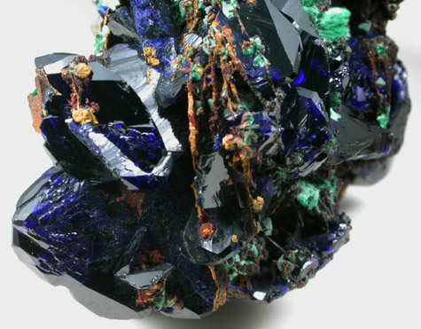 Azurite, Malachite, Cuprite from Bisbee, Warren District, Cochise County, Arizona