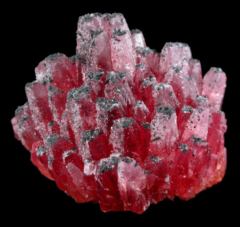 Rhodochrosite with Manganite and Quartz from N'Chwaning Mine, Kalahari Manganese Field, Northern Cape Province, South Africa