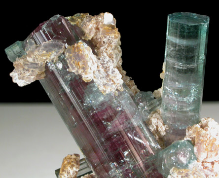 Elbaite var. Watermelon Tourmaline with Lepidolite from Santa Rosa Mine, Minas Gerais, Brazil