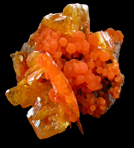 Wulfenite with Mimetite from San Francisco Mine, Cerro Prieto, north of Cucurpe, Sonora, Mexico