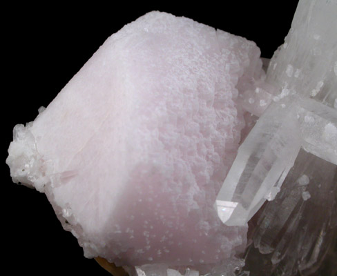 Calcite var. Manganoan (twinned crystals) with Quartz from Huaron District, Cerro de Pasco Province, Pasco Department, Peru