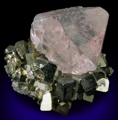 Fluorite on Pyrite from Huanzala Mine, Huallanca District, Huanuco Department, Peru