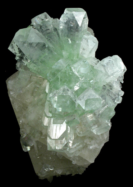 Apophyllite on Calcite from Momin Akhada, near Rahuri, 50 km north of Ahmednagar, Maharashtra, India (Type Locality for Collected ca. 2001)