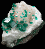 Dioptase on Calcite from Tsumeb Mine, Otavi-Bergland District, Oshikoto, Namibia