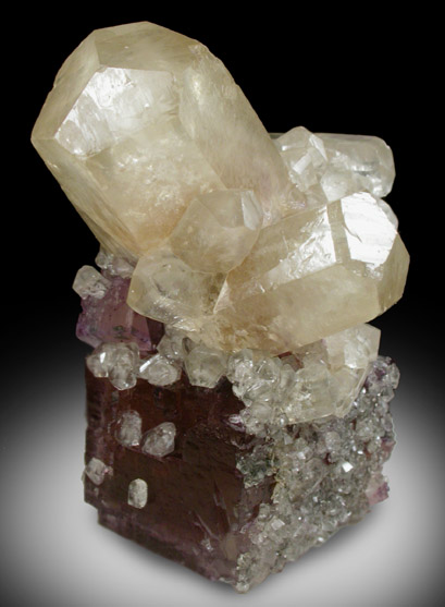 Calcite on Fluorite from Cave-in-Rock District, Hardin County, Illinois