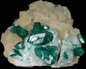 Dioptase on Calcite from Tsumeb Mine, Otavi-Bergland District, Oshikoto, Namibia