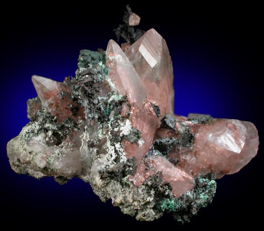 Copper and Calcite from Quincy Mine, Hancock, Keweenaw Peninsula Copper District, Houghton County, Michigan