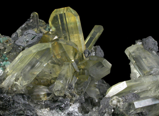 Anglesite on Galena from Touissit Mine, 21 km SSE of Oujda, Jerada Province, Oriental, Morocco