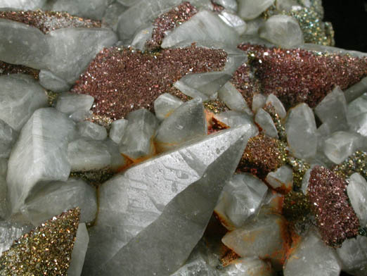 Calcite with Pyrite-Marcasite from Brushy Creek Mine, 1100' Level, Drift 106, Viburnum Trend, Reynolds County, Missouri