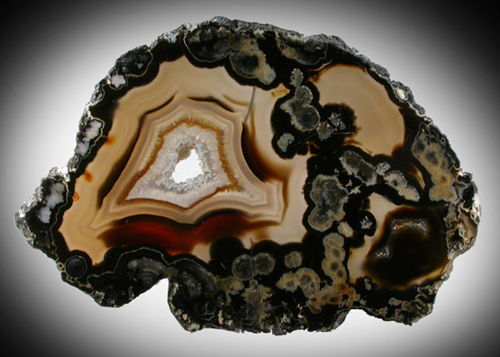 Quartz var. Fortification Agate from Rio Grande do Sul, Brazil