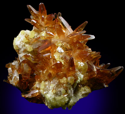 Barite on Sulfur from Machow Mine, Tarnobrzeg, Poland