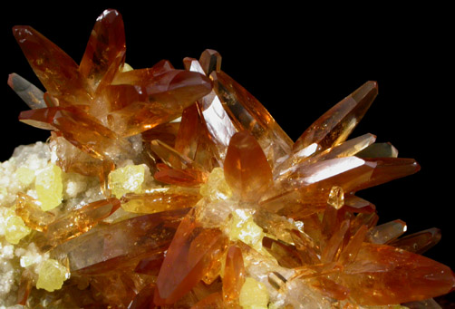 Barite on Sulfur from Machow Mine, Tarnobrzeg, Poland