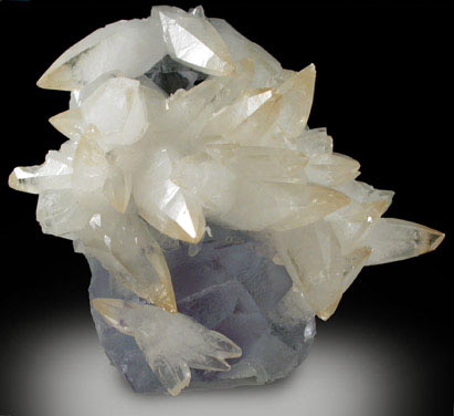 Calcite on Fluorite from Minerva #1 Mine, Sub-Rosiclare Level, Cave-in-Rock District, Hardin County, Illinois