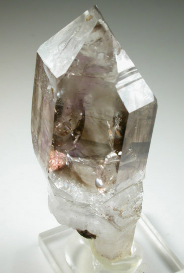 Quartz var. Smoky-Amethyst Scepter with bubble inclusion from Tafelkop, Goboboseb Mountains, 27 km west of Brandberg Mountain, Erongo region, Namibia