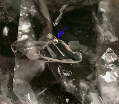 Quartz var. Smoky-Amethyst Scepter with bubble inclusion from Tafelkop, Goboboseb Mountains, 27 km west of Brandberg Mountain, Erongo region, Namibia