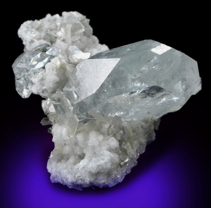 Beryl var. Aquamarine with Muscovite from Xuebaoding Mountain near Pingwu, Sichuan Province, China