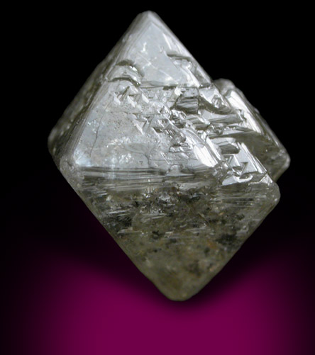 Diamond (4.88 carat greenish-gray octahedral crystal) from Bakwanga Mine, Mbuji-Mayi (Miba), Democratic Republic of the Congo