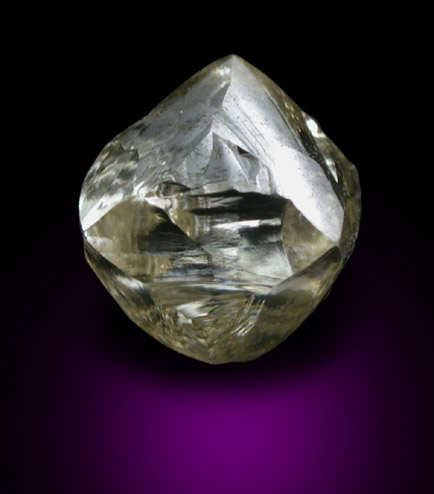 Diamond (0.86 carat gem-grade yellow-green octahedral crystal) from Letlhakane Mine, south of the Makgadikgadi Pans, Botswana