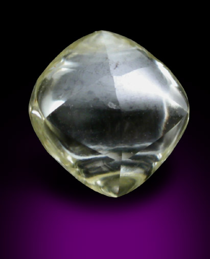 Diamond (0.89 carat gem-grade yellow trisoctahedral crystal) from Letlhakane Mine, south of the Makgadikgadi Pans, Botswana