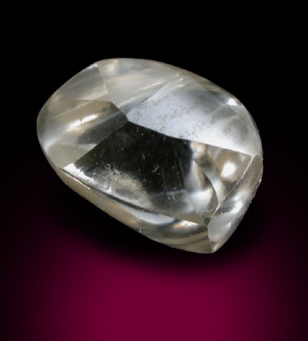 Diamond (1.05 carat gem-grade pale-brown elongated complex crystal) from Ippy, northeast of Banghi (Bangui), Central African Republic