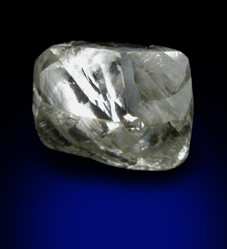 Diamond (1.13 carat gem-grade yellow-gray elongated complex crystal) from Ippy, northeast of Banghi (Bangui), Central African Republic