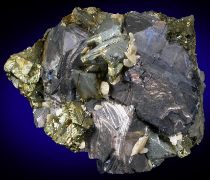 Galena, Chalcopyrite, Siderite from Casapalca District, Huarochiri Province, Peru