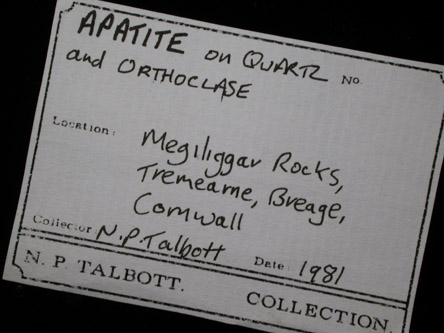 Fluorapatite from Megiliggar Rocks, Breage, Cornwall, England