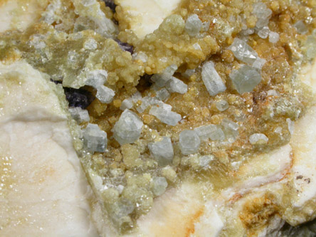 Fluorapatite on Quartz and Orthoclase with Muscovite var. Gilbertite from Megiliggar Rocks, Breage, Cornwall, England