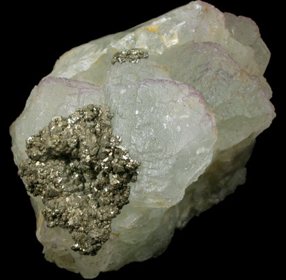Fluorite with Pyrite from Wheal Jane, 12 Level, Baldhu, Cornwall, England