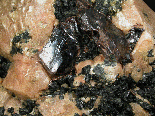 Microcline, Titanite, Hornblende from Smart Mine, Lake Clear, Ontario, Canada
