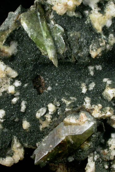 Titanite on Orthoclase var. Adularia with Chlorite from St. Gotthard, Kanton Uri, Switzerland