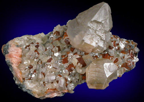 Cerussite on Barite from Mibladen, Haute Moulouya Basin, Zeida-Aouli-Mibladen belt, Midelt Province, Morocco