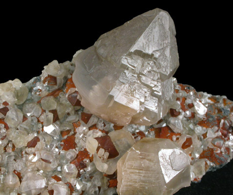 Cerussite on Barite from Mibladen, Haute Moulouya Basin, Zeida-Aouli-Mibladen belt, Midelt Province, Morocco