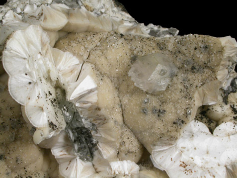 Pectolite with Chamosite and Calcite from Millington Quarry, Bernards Township, Somerset County, New Jersey