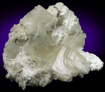 Calcite, Pectolite, Chamosite on Datolite from Millington Quarry, Bernards Township, Somerset County, New Jersey