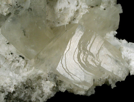 Calcite, Pectolite, Chamosite on Datolite from Millington Quarry, Bernards Township, Somerset County, New Jersey