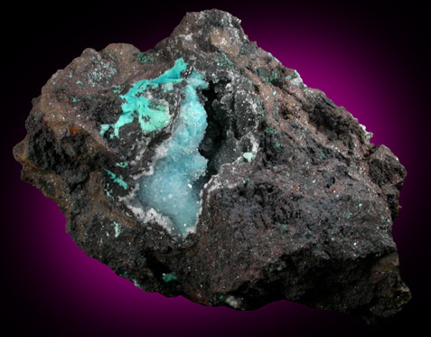 Chrysocolla with Quartz from Ray Mine, Mineral Creek District, Pinal County, Arizona