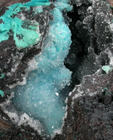 Chrysocolla with Quartz from Ray Mine, Mineral Creek District, Pinal County, Arizona