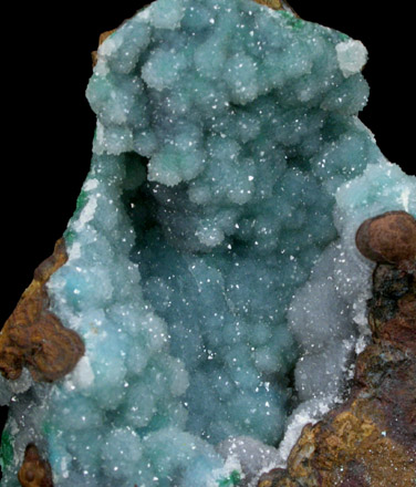 Chrysocolla with Quartz from Ray Mine, Mineral Creek District, Pinal County, Arizona